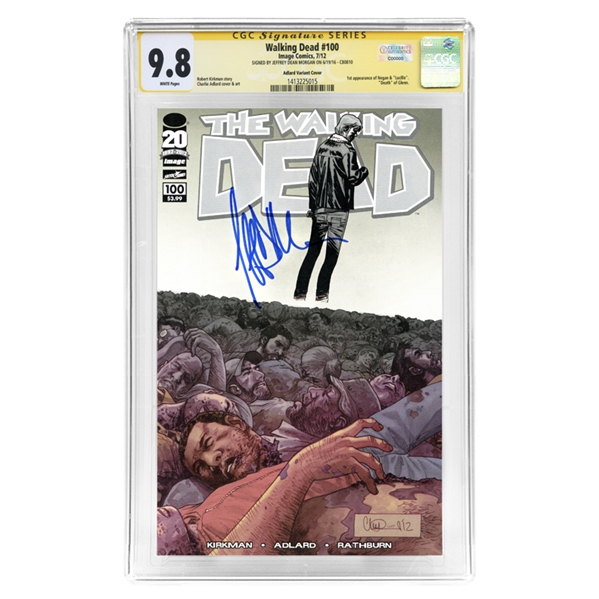 Jeffrey Dean Morgan Autographed Walking Dead #100 CGC SS 9.8 Comic with Adlard Variant Cover