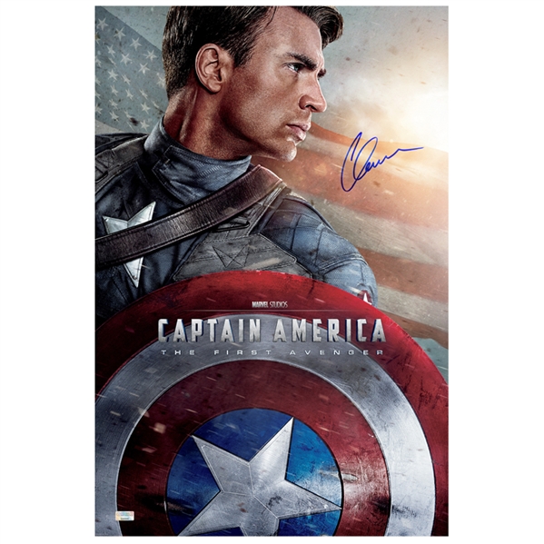 Chris Evans Autographed 16×24 Captain America The First Avenger Poster 