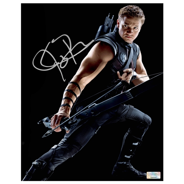 Jeremy Renner Autographed Avengers 8×10 Hawkeye Photo