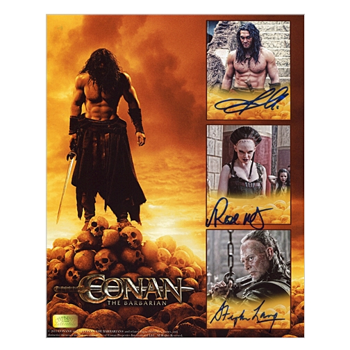 Jason Momoa, Stephen Lang and Rose McGowan Autographed 8×10 Conan Collage Photo