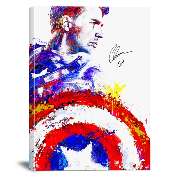 Chris Evans Autographed Captain America 28×39.5 Ferrari Editions Canvas