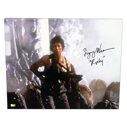 Sigourney Weaver Autographed 16x20 Aliens Ellen Ripley Canvas Gallery Edition