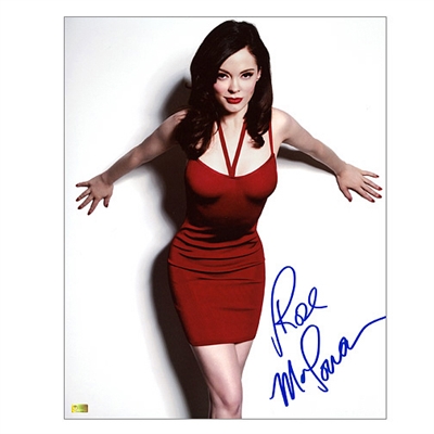 Rose McGowan Autographed 8x10 Lady in Red Photo