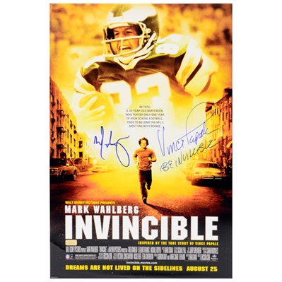 Mark Wahlberg and Vince Papale Autographed 16x24 Invincible Movie Poster