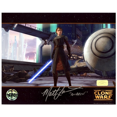 Matt Lanter Autographed 8×10 Star Wars: The Clone Wars Anakin Skywalker Photo