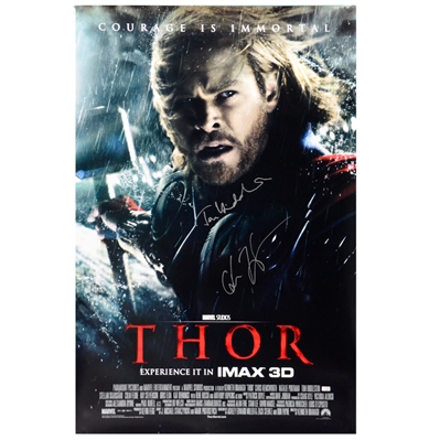 Chris Hemsworth and Tom Hiddleston Autographed 27x40 Thor Original Poster