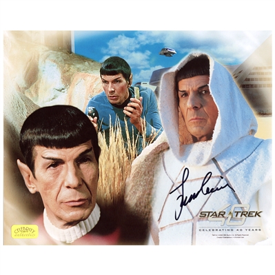 Leonard Nimoy Autographed 8x10 Spock Collage Photo