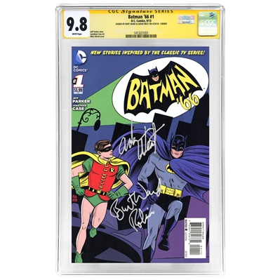 Adam West and Burt Ward Autographed Batman 66 #1 CGC Signature Series 9.8 Comic