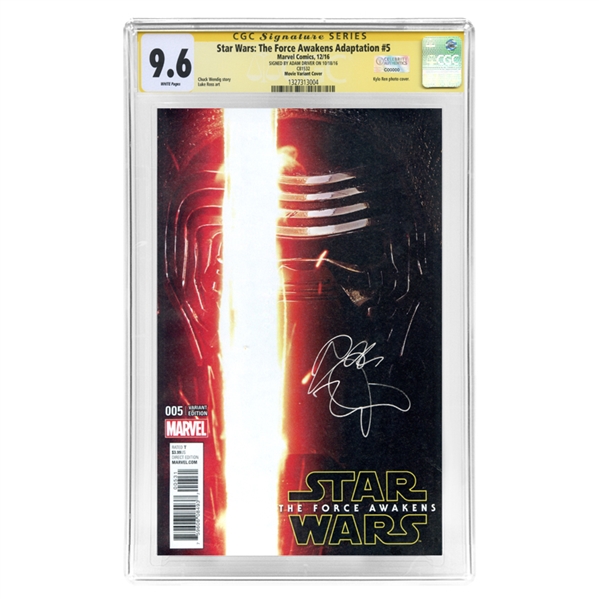 Adam Driver Autographed Star Wars: The Force Awakens Adaptation #5 CGC SS 9.6