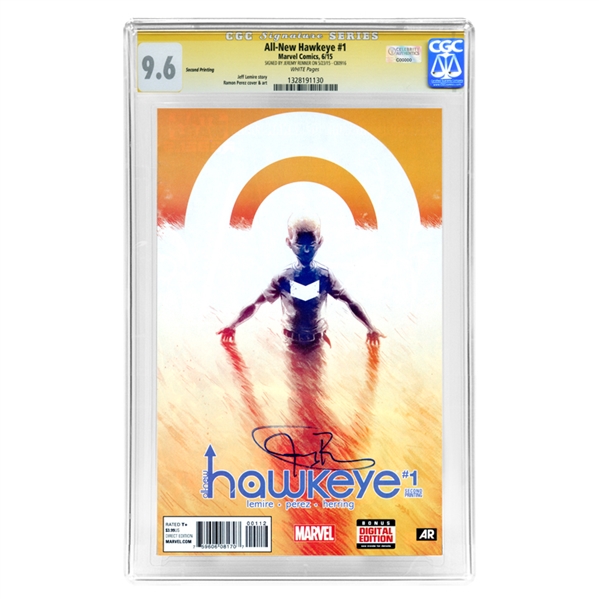Jeremy Renner Autographed All New Hawkeye #1 CGC SS 9.6