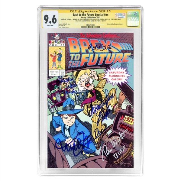 Michael J. Fox, Christopher Lloyd, Thomas Wilson, Claudia Wells, and Bob Gale Autographed Back to the Future Special CGC SS 9.6 Comic
