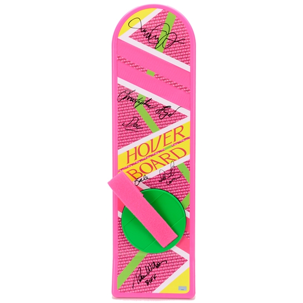 Michael J. Fox, Christopher Lloyd, Bob Gale, Lea Thompson, and Thomas Wilson Autographed Back to the Future II Hoverboard