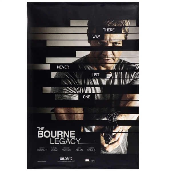 Jeremy Renner Autographed 27×40 The Bourne Legacy Original Double Sided Poster