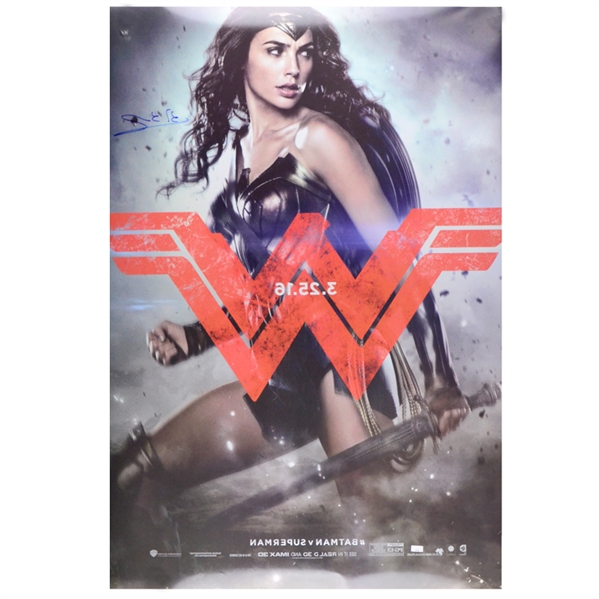 Gal Gadot Autographed Original Batman vs Superman Wonder Woman 27×40 D/S Original Movie Poster