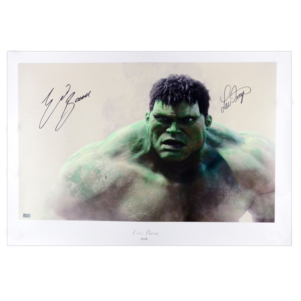 Eric Bana and Lou Ferrigno Autographed The Hulk 29x20 Movie Art Print