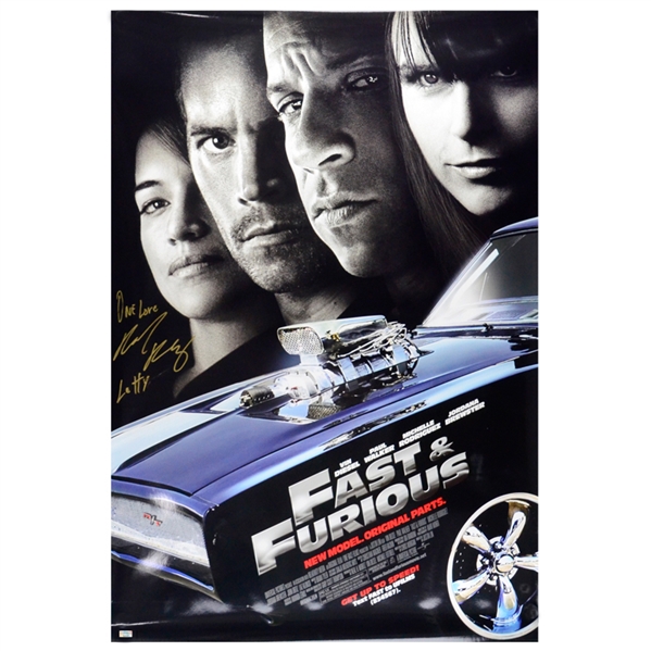 Michelle Rodriguez Autographed Fast and Furious 27x40 Original D/S Movie Poster