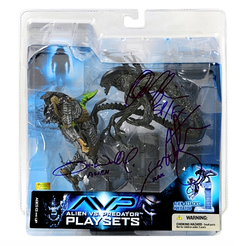 Alec Gillis, Tom Woodruff Jr. and Ian Whyte Autographed McFarlane AVP Alien Attack Predator Playset