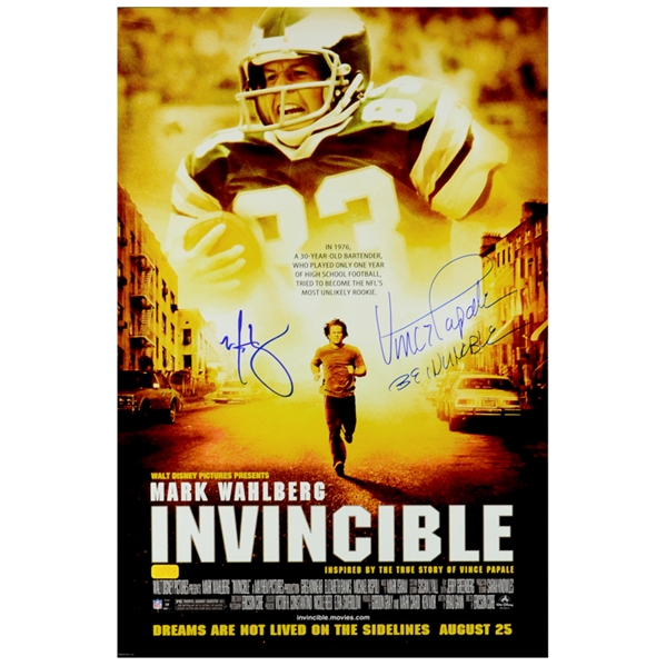 Mark Wahlberg and Vince Papale Autographed Invincible Philadelphia