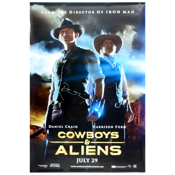Daniel Craig Autographed Cowboys & Aliens 27x40 Jake Lonergan and Woodrow Dolarhyde Movie Poster
