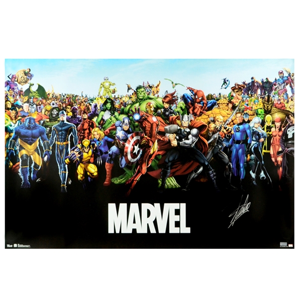 Stan Lee Autographed 22.5x34 Marvel Universe Poster