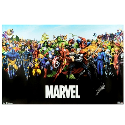 Stan Lee Autographed 22.5x34 Marvel Universe Poster