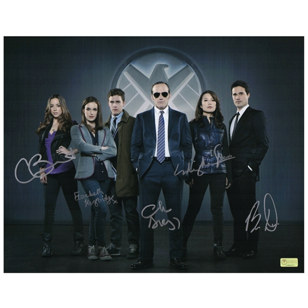 Clark Gregg, Chloe Bennet, Ming-Na Wen, Elizabeth Henstridge and Brett Dalton Autographed 11×14 Agents of S.H.I.E.L.D. Cast Photo