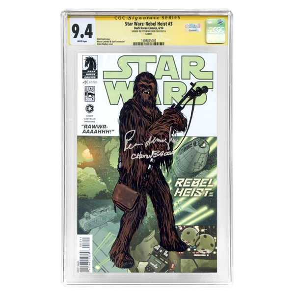 Peter Mayhew Autographed Star Wars: Rebel Heist #3 CGC SS 9.4 Comic