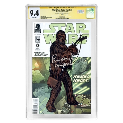 Peter Mayhew Autographed Star Wars: Rebel Heist #3 CGC SS 9.4 Comic