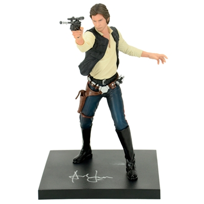 Harrison Ford and Peter Mayhew Autographed Kotobukiya Star Wars Han Solo And Chewbacca Statues