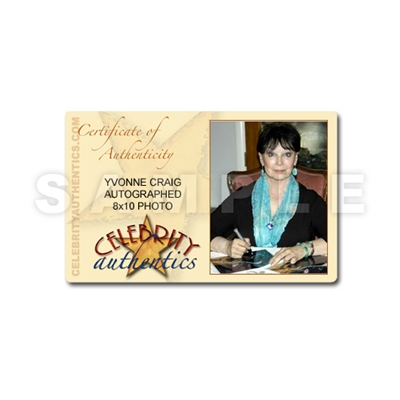 Yvonne Craig Autographed 8x10 Marta and Captain Kirk Photo