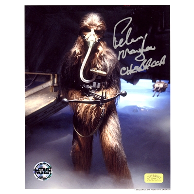 Peter Mayhew Autographed Star Wars: The Empire Strikes Back 8x10 Chewbacca Mynock Hunt Photo