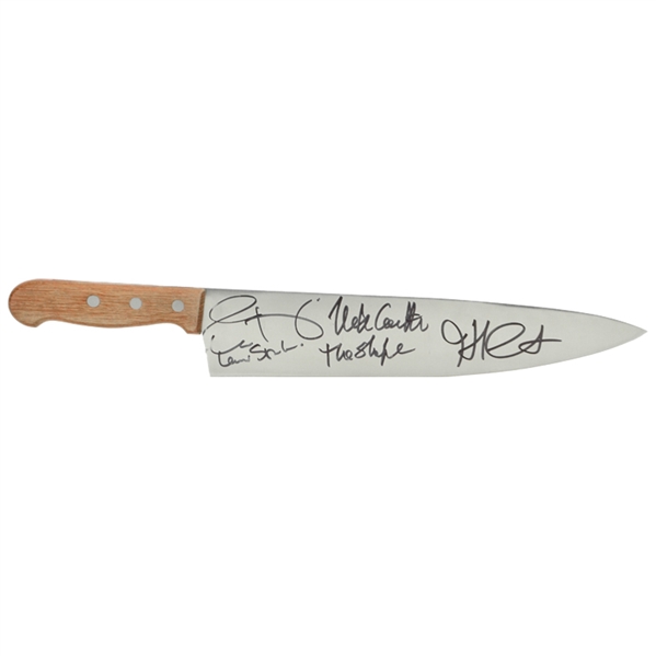 Jamie Lee Curtis, Nick Castle and John Carpenter Autographed Halloween Knife