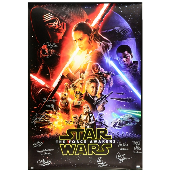 Star Wars Cast Autographed Star Wars: The Force Awakens 27x40 Poster