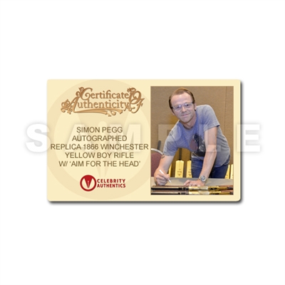 Simon Pegg Autographed Shaun of the Dead Golden Boy 1886 Winchester Rifle