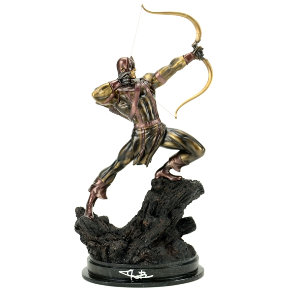 Jeremy Renner Autographed Bowen Designs Marvel Hawkeye Faux Bronze Statue