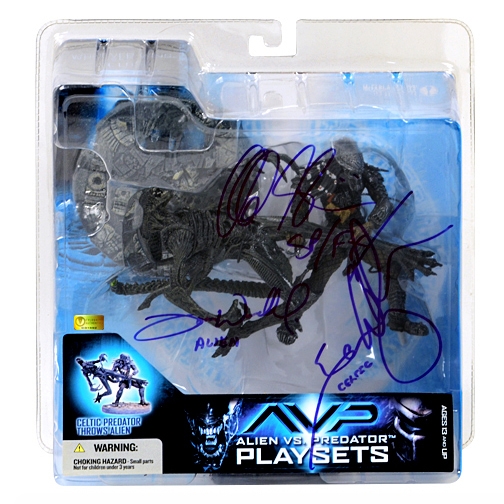 Alec Gillis, Tom Woodruff Jr. and Ian Whyte Autographed McFarlane AVP Celtic Predator Alien Playset