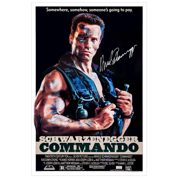 Arnold Schwarzenegger Autographed Commando 16×24 Poster