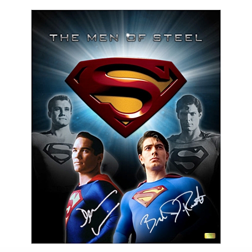 Brandon Routh and Dean Cain Autographed 16×20 The Men of Steel Photo