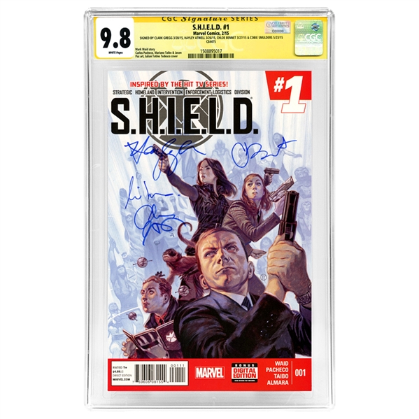 Clark Gregg, Cobie Smulders, Chloe Bennet and Hayley Atwell Autographed SHIELD #1 CGC Signature Series 9.8 Comic