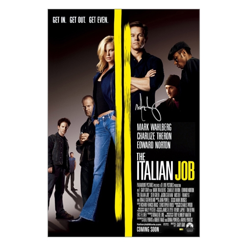 Mark Wahlberg Autographed 27x40 The Italian Job Movie Poster