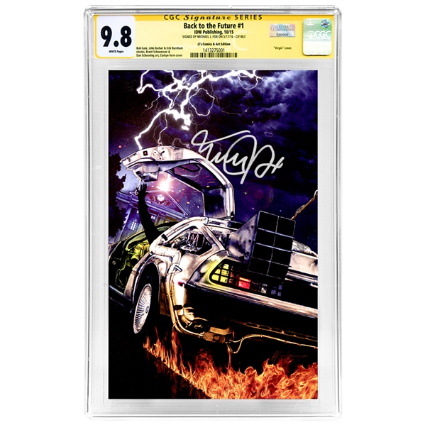 Michael J. Fox Autographed Back to the Future #1 CGC SS Signature Series 9.8 Comic with JJs Comics & Art Editon Cover