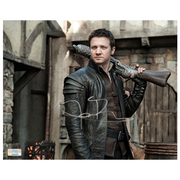 Jeremy Renner Autographed 8x10 Hansel & Gretel Scene Photo