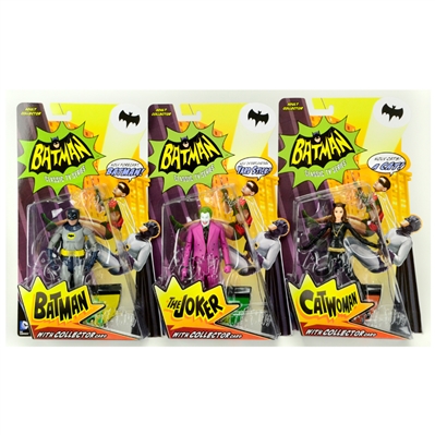 Batman 1966 TV Series 6 Inch Batman, Joker and Catwoman Series 2 Action Figures