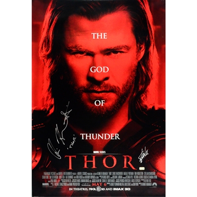 Chris Hemsworth and Stan Lee Autographed 27x40 Thor Poster