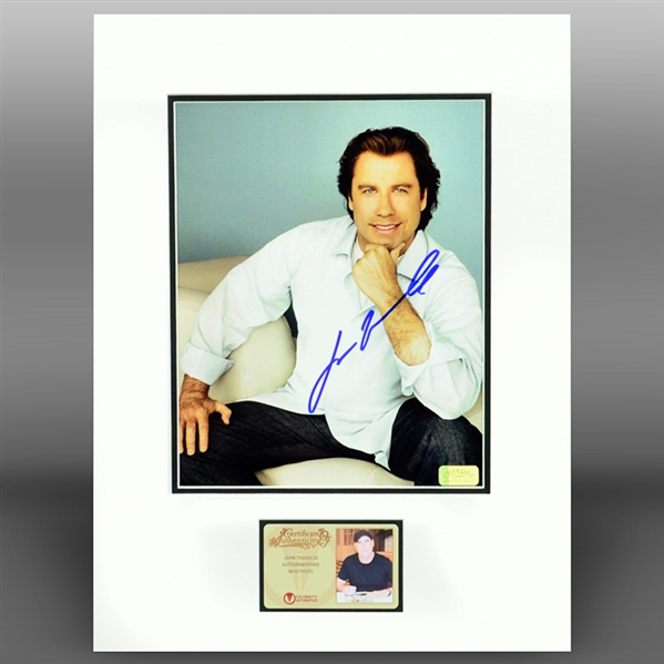 John Travolta Autographed 8x10 Casual Matted Portrait Photo
