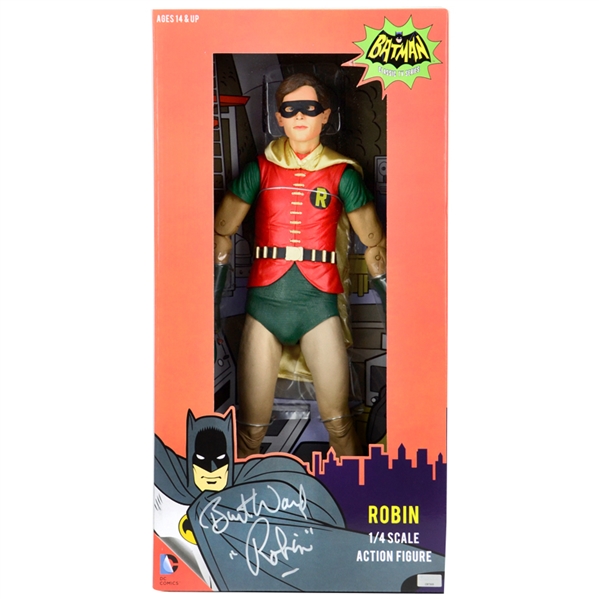 Burt Ward Autographed Classic 1966 Batman 1:4 Scale Robin Figure with Robin Inscription