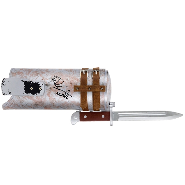 Michael Rooker Autographed The Walking Dead Merle Knife with Merle Inscription Hand Prop Replica 