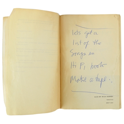 John Cusack Autographed 2000 High Fidelity Personal Reference Book