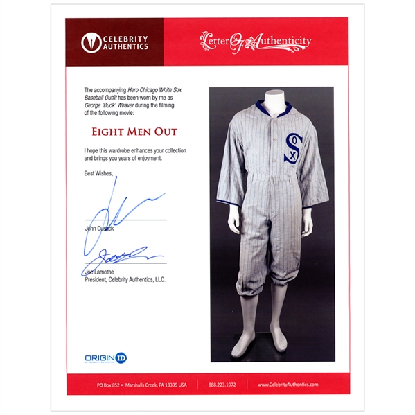 John Cusack Signed Eight Men Out White Sox Throwback Jersey