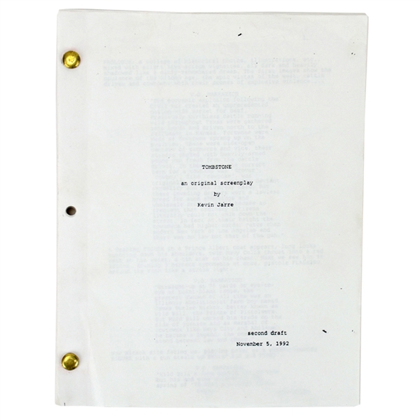 Val Kilmer Personal Tombstone March 18, 1993 Fourth Draft Script 